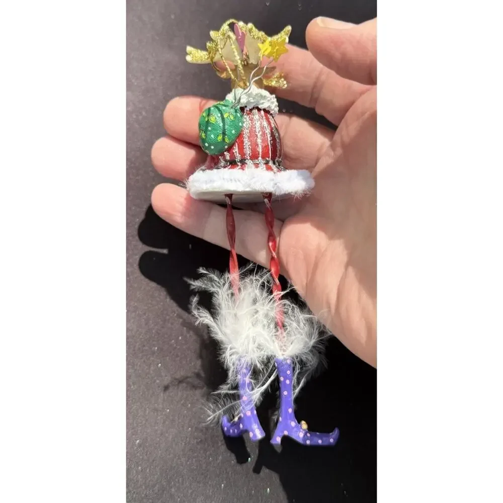 Vintage Katherines Collection Dangle Leg Reindeer Christmas Ornament Rare! -K2